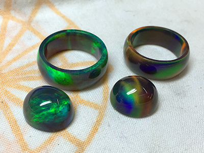 Aurora Opal - Rings and Cabochons